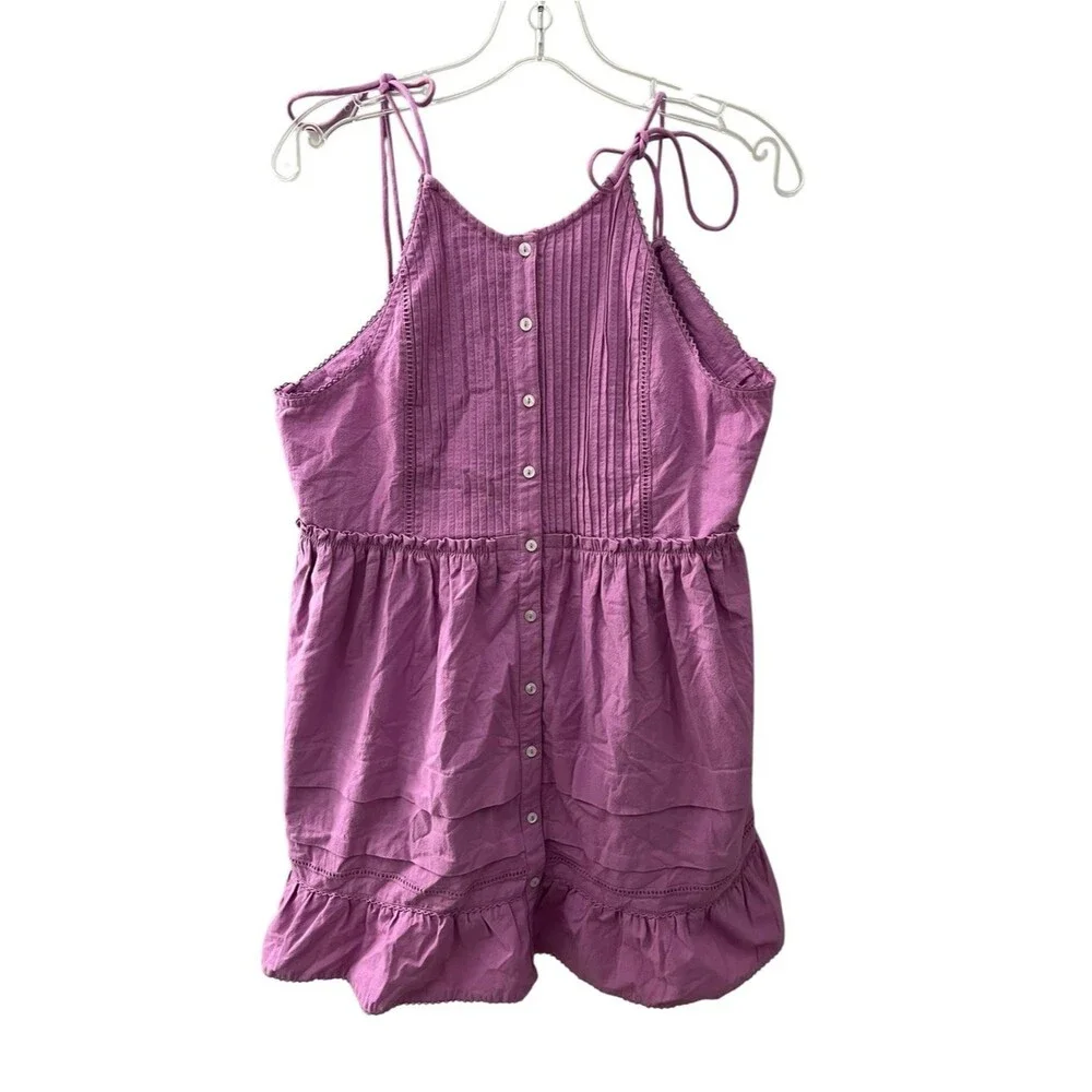 Free People Desert Days Mini Dress M Orchid Pink Halter Open Back Boho Cotton
